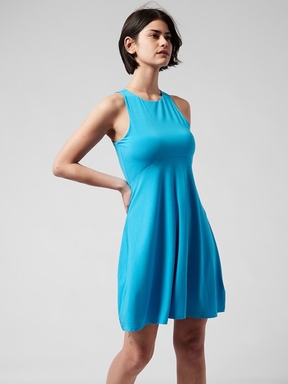 Athleta Santorini Thera Dress Blue NWT Size Small UPF Travel